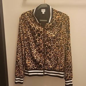 Peyton Jensen Animal Print Bomber Jacket, Size Large, from Evereve